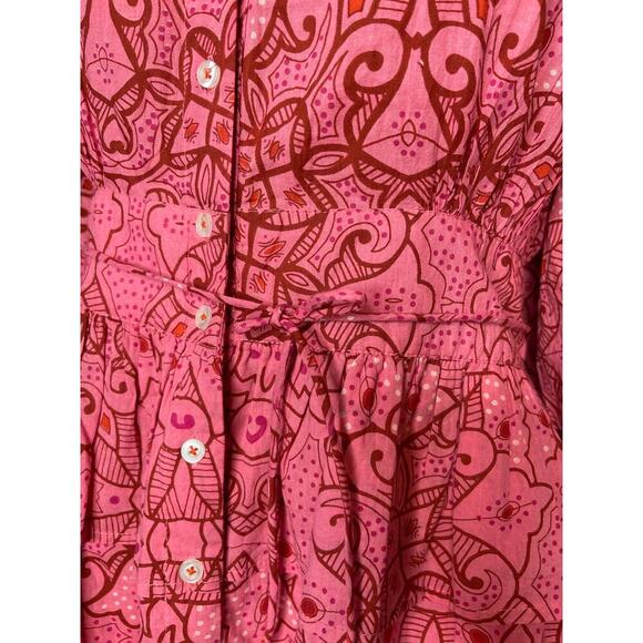 NWT Ro’s Garden Hunan Floral Mini Dress Size M Pink Flutter Sleeve V Neck - Picture 13 of 13